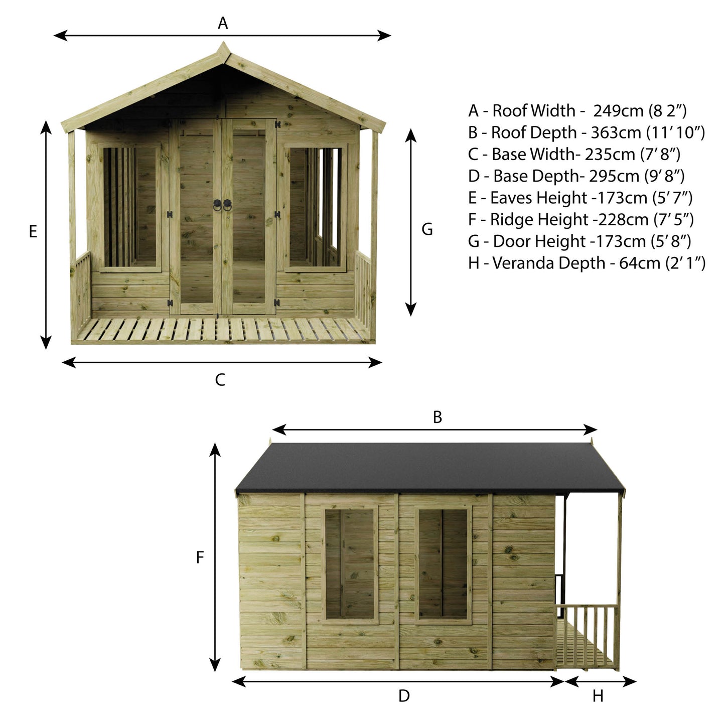 Premium Wessex Summerhouse 12'x8' - Taylors Garden Buildings (view 11)