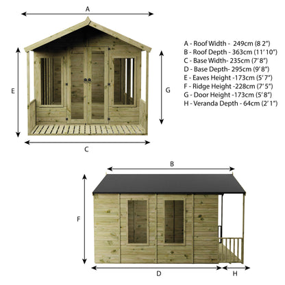 Premium Wessex Summerhouse 12'x8' - Taylors Garden Buildings (view 11)