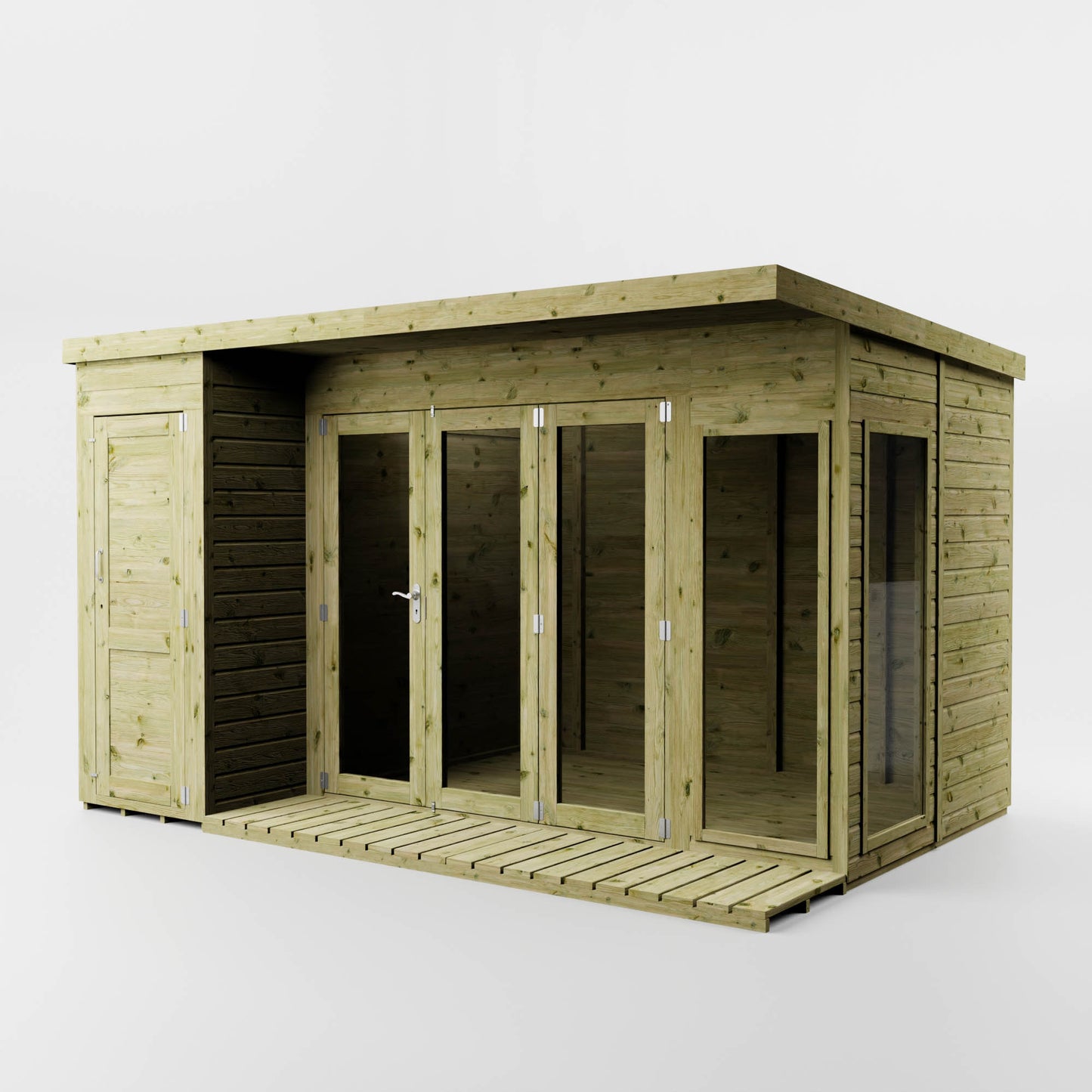 Premium Garden Room Summerhouse with Side Shed 12'x8'