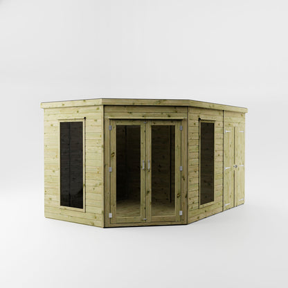 Premium Corner Summerhouse with side Shed 8'x12'