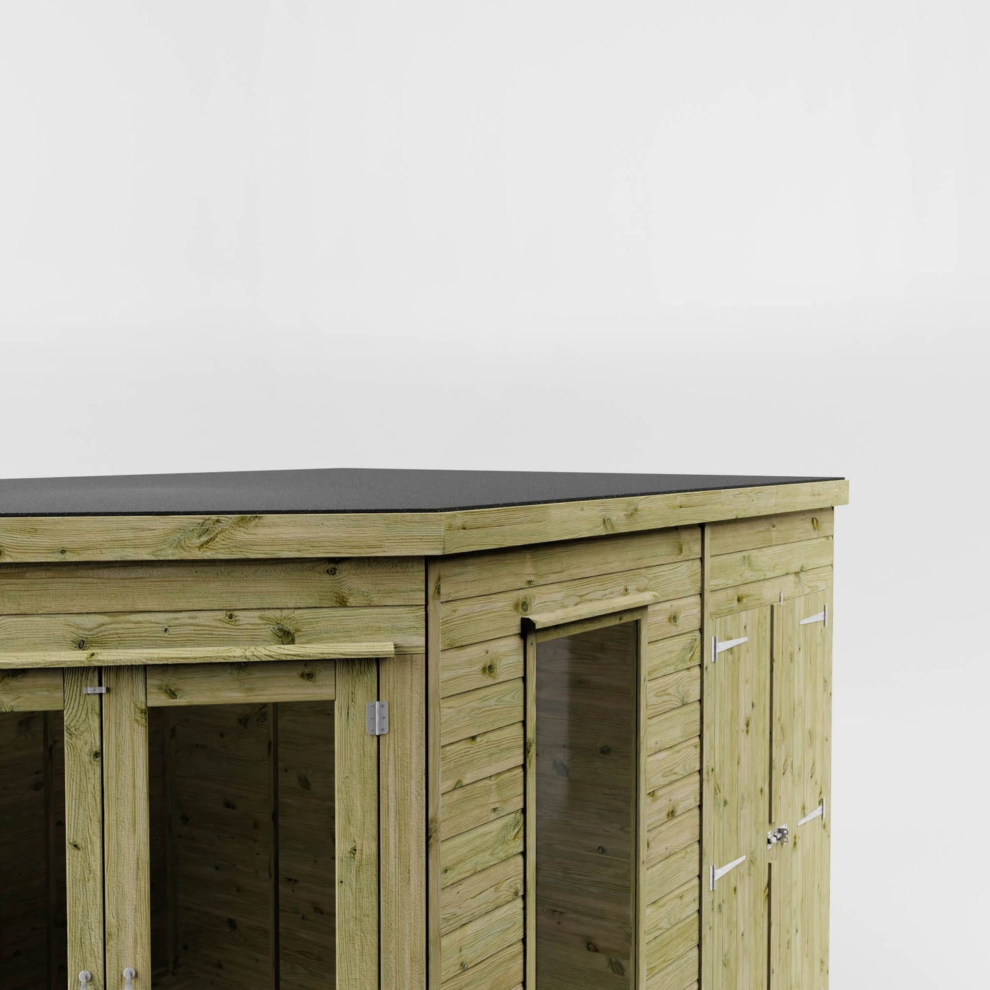 Premium Corner Summerhouse with side Shed 8'x12'