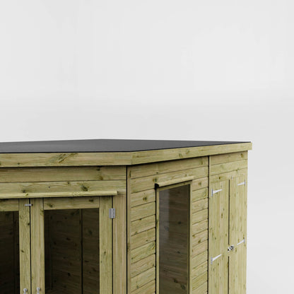Premium Corner Summerhouse with side Shed 8'x12'