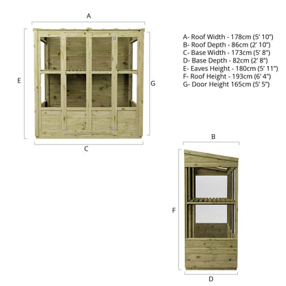 Traditional Tall Wall Greenhouse 6x3