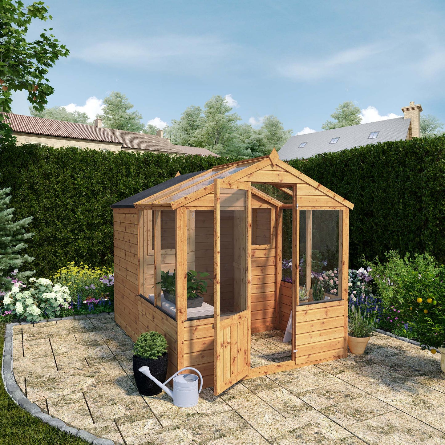 Traditional Combi Greenhouse & Shed 8'x6'
