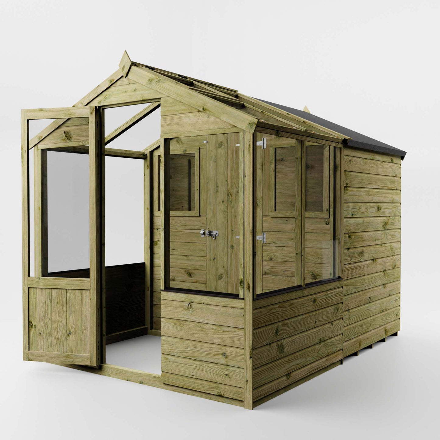 Traditional Combi Greenhouse & Shed 8'x6'
