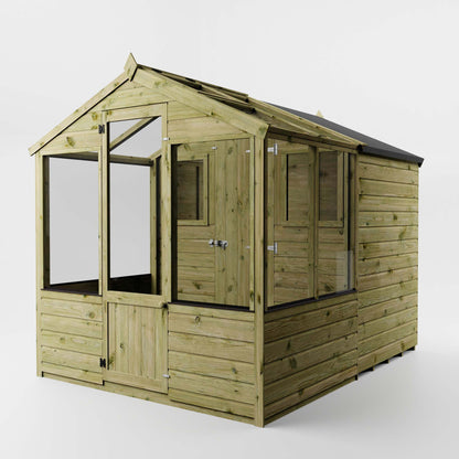 Traditional Combi Greenhouse & Shed 8'x6'