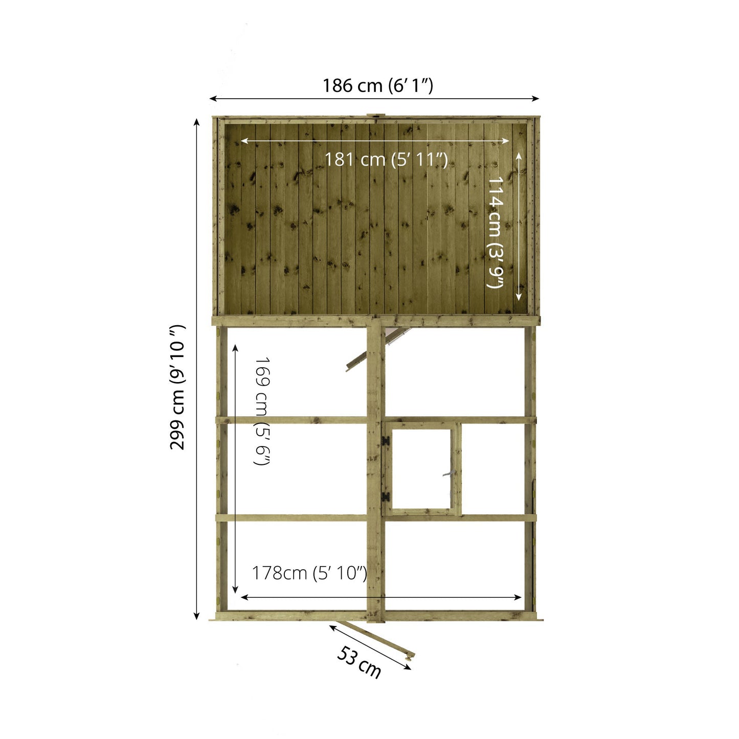 Traditional Combi Greenhouse & Shed 10'x6'