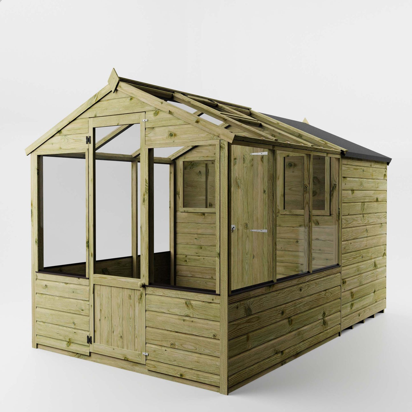 Traditional Combi Greenhouse & Shed 10'x6'