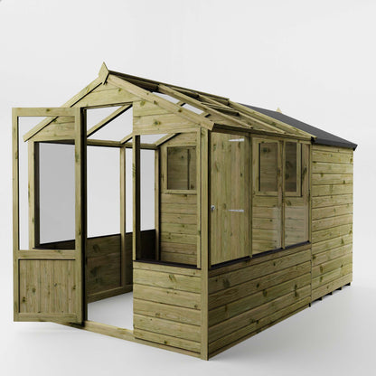 Traditional Combi Greenhouse & Shed 10'x6'