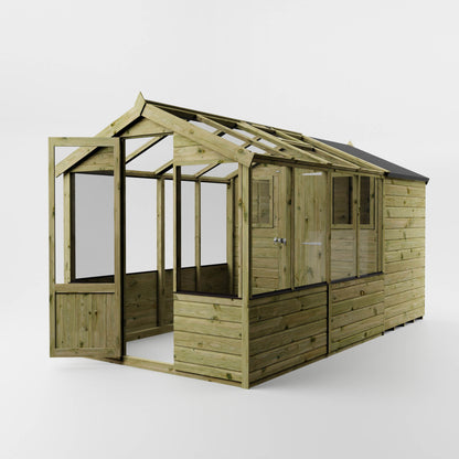 Traditional Combi Greenhouse & Shed 12'x6'