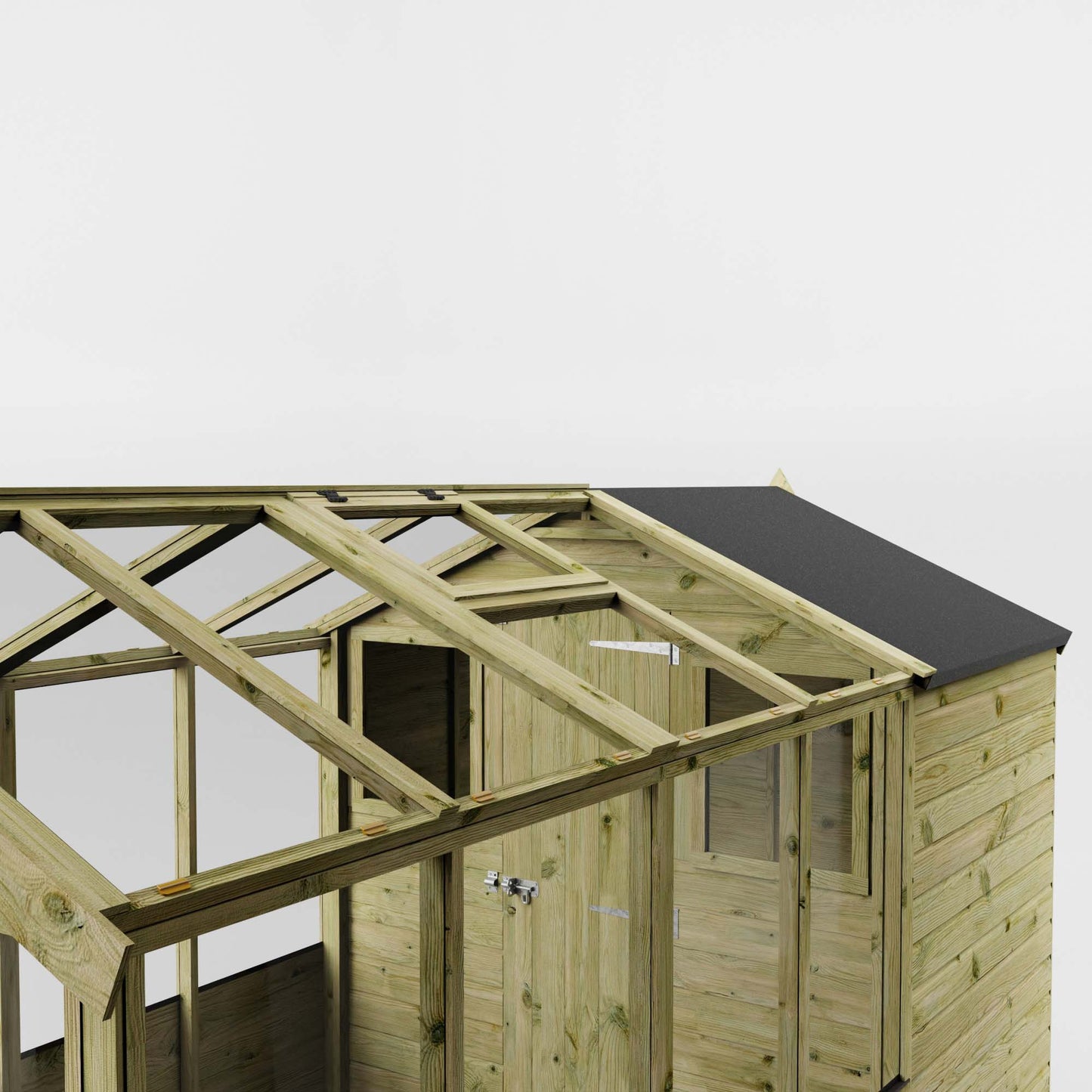 Traditional Combi Greenhouse & Shed 12'x6'