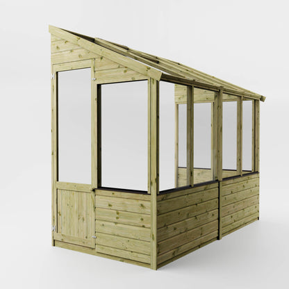 Evesham Wooden Lean-To Greenhouse 8'x4'