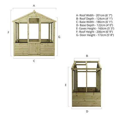 Evesham Wooden Greenhouse 6'x4'