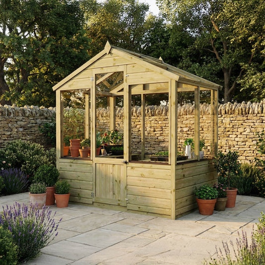 Evesham Wooden Greenhouse 6'x4' - Taylors Garden Buildings (view 1)