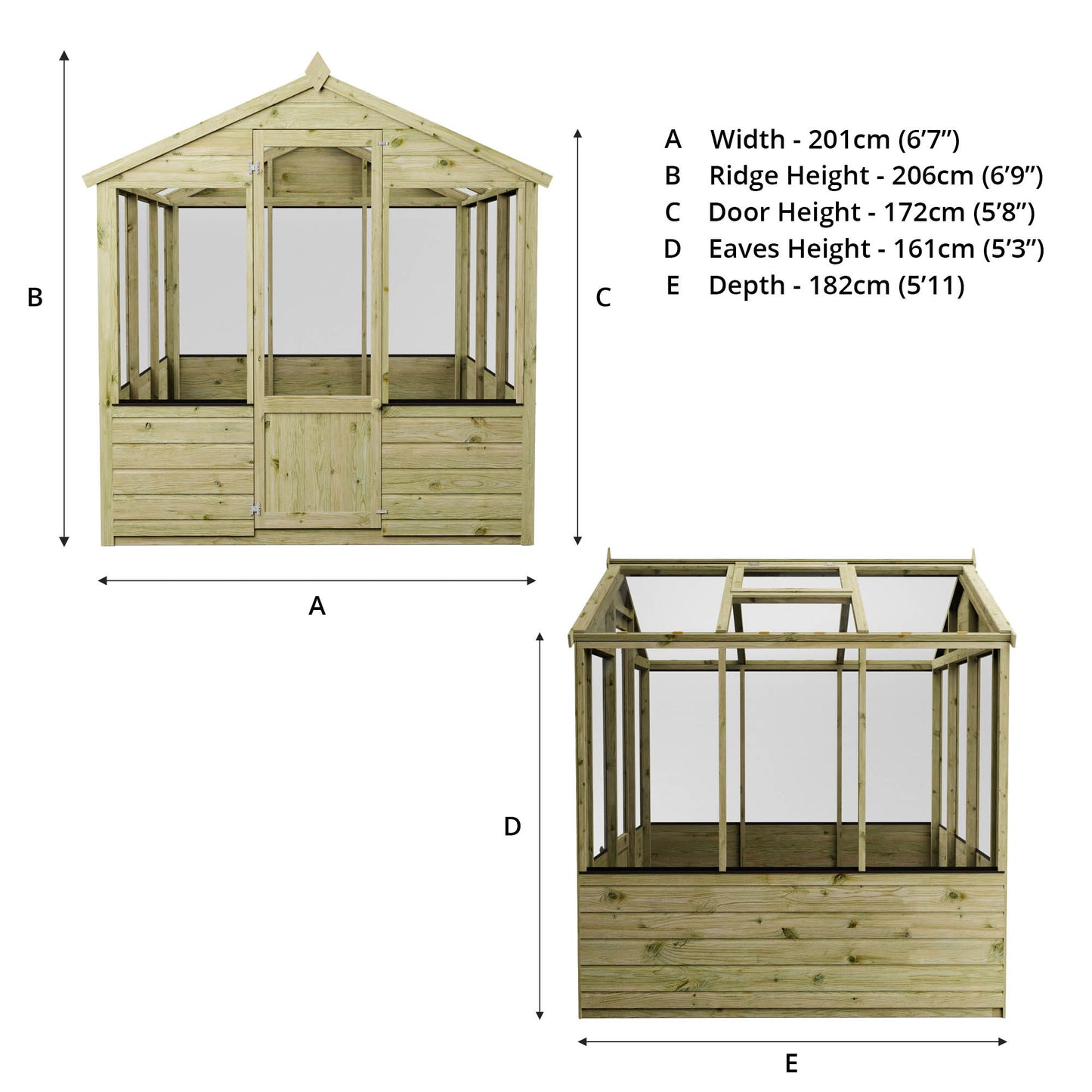 Evesham Greenhouse 6'x6'