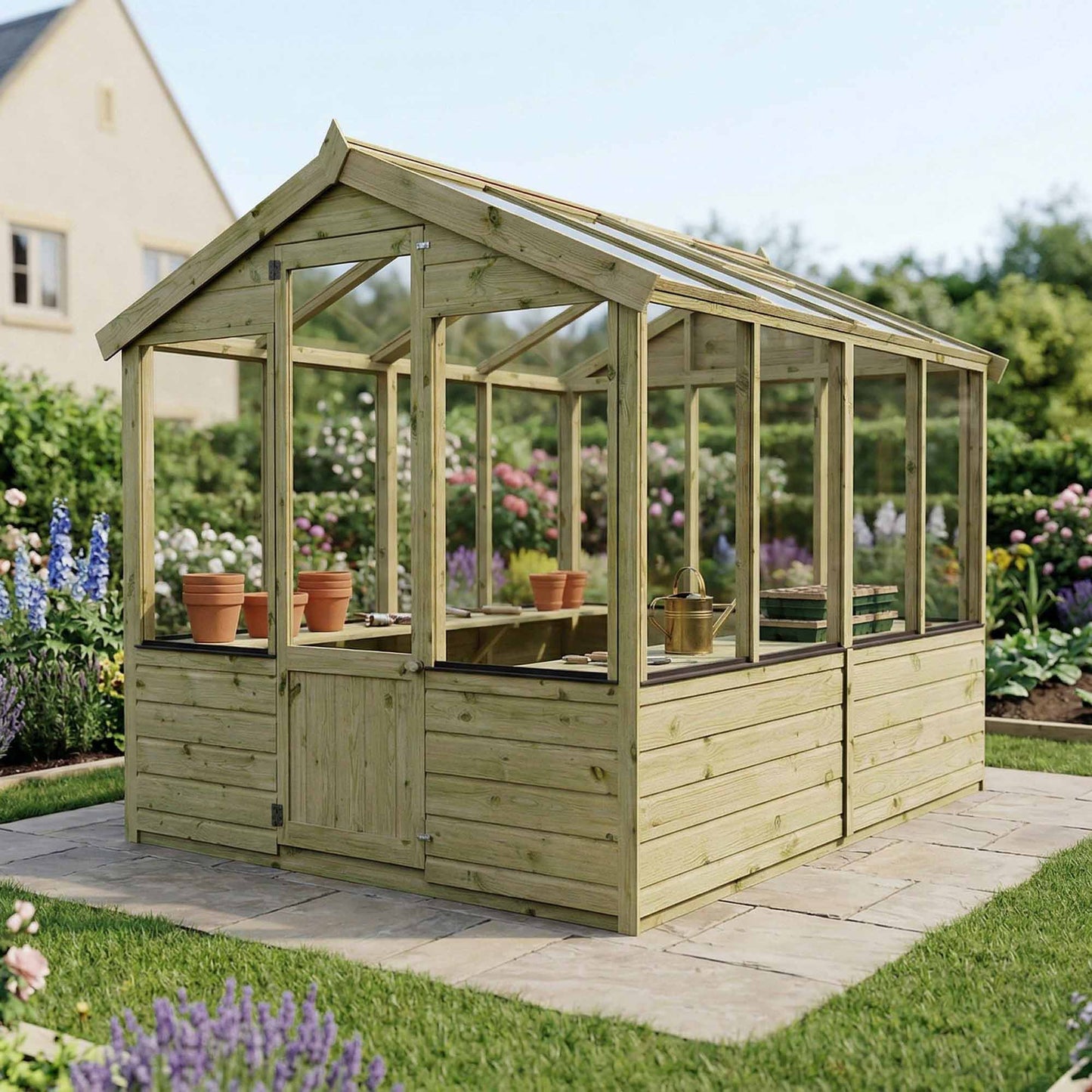 Evesham Wooden Greenhouse 8'x6'