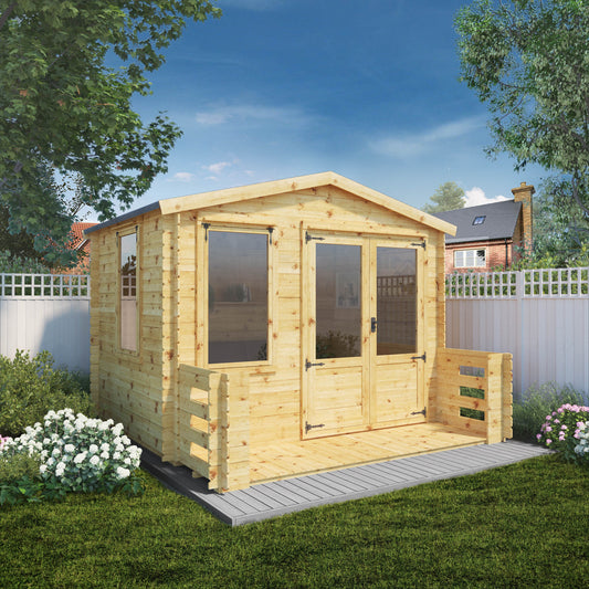 Mercia Log Cabin 19mm with Veranda - 3.3m x 3.4m