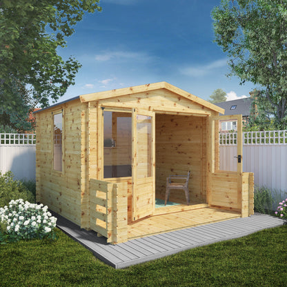 Mercia Log Cabin 19mm with Veranda - 3.3m x 3.7m
