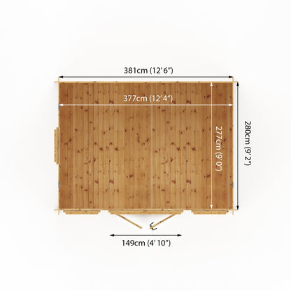 Mercia Reverse Apex Log Cabin 19mm - 4m x 3m