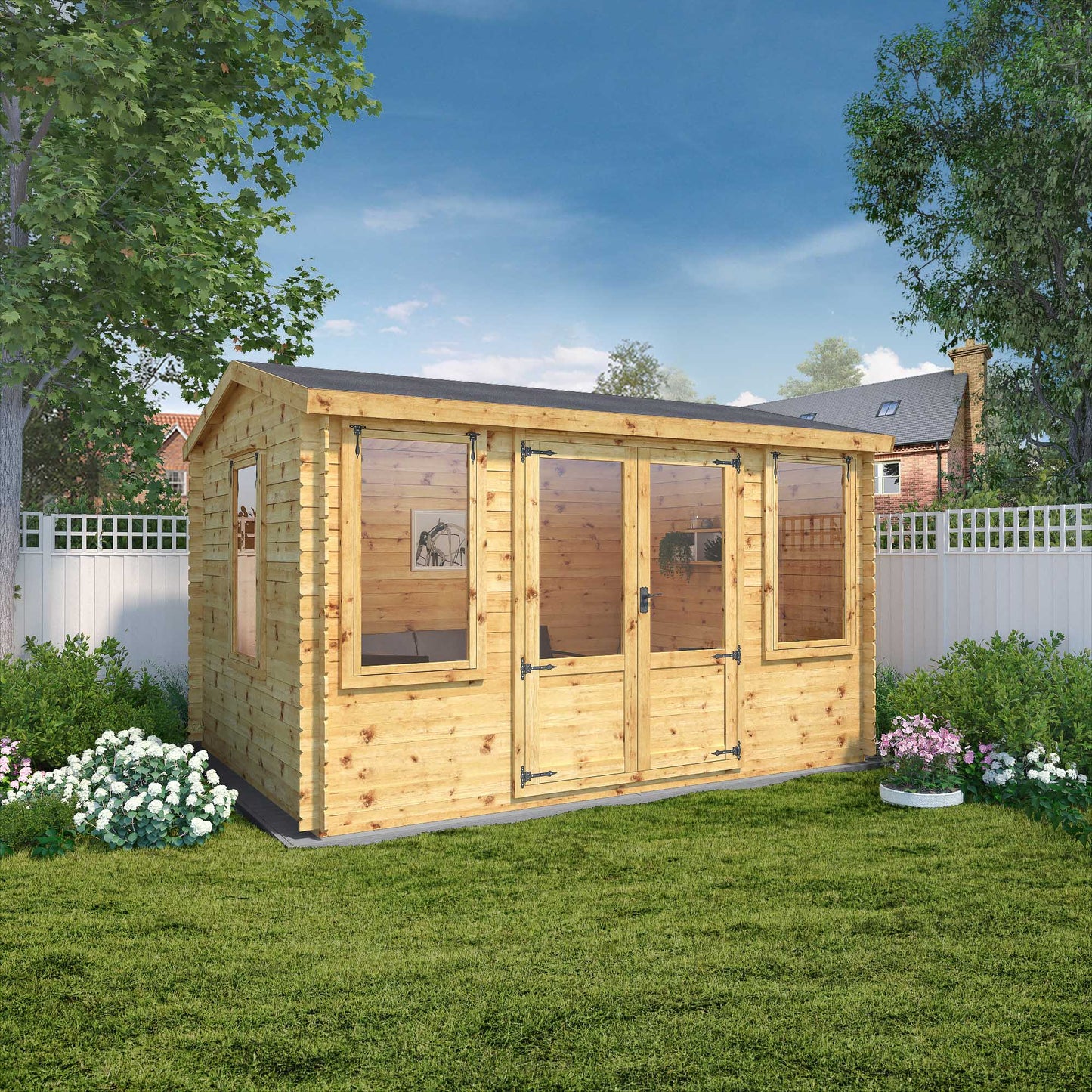 Mercia Reverse Apex Log Cabin 19mm - 4m x 3m