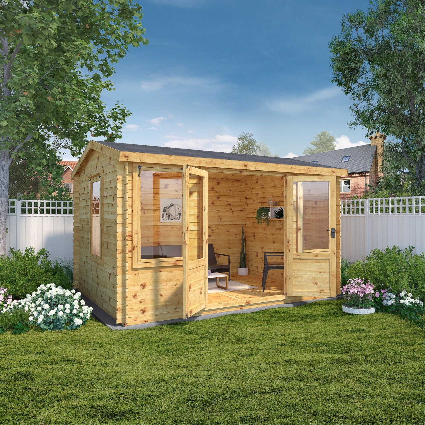 Mercia Reverse Apex Log Cabin 19mm - 4m x 3m