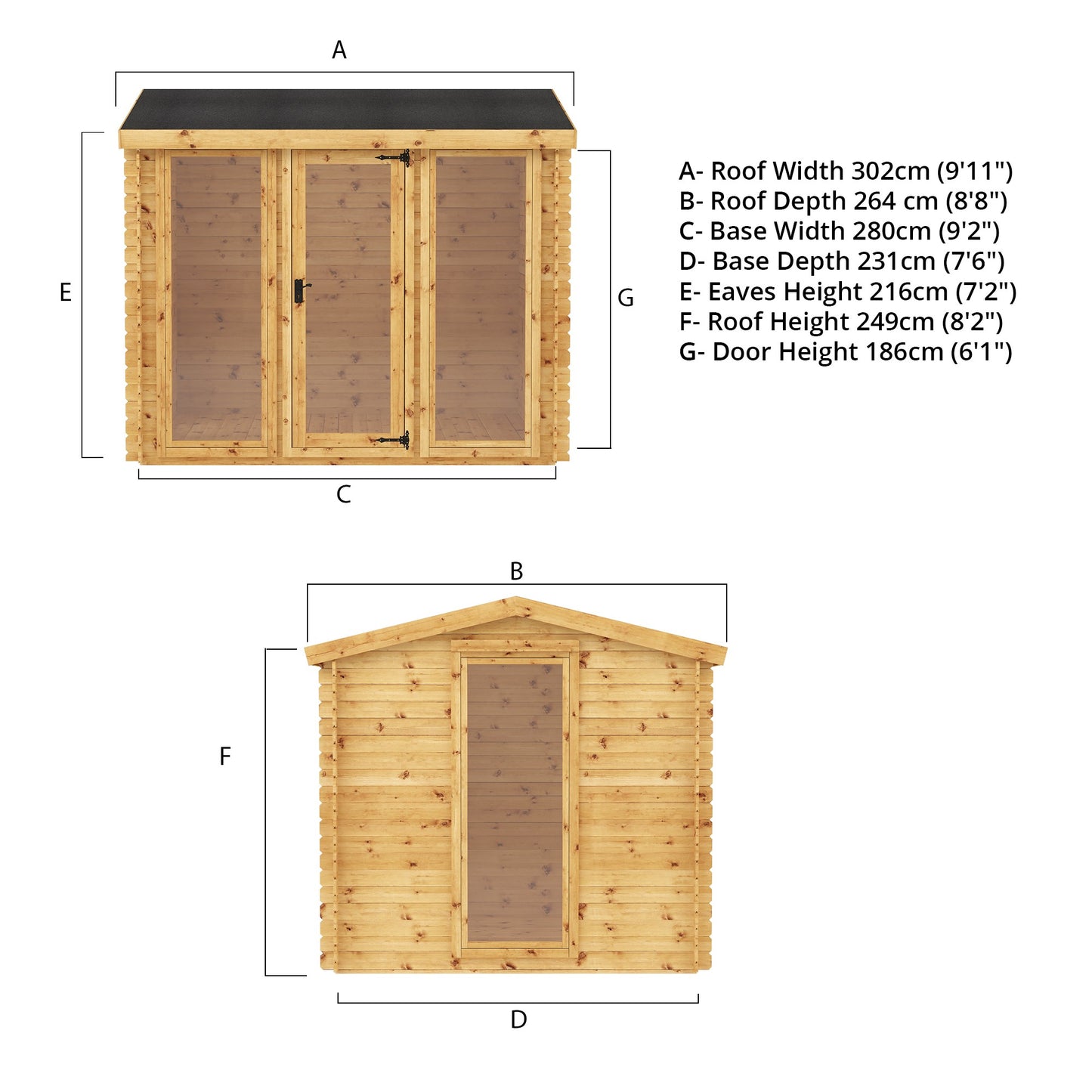 Mercia Log Cabin 19mm - 3m x 2.5m
