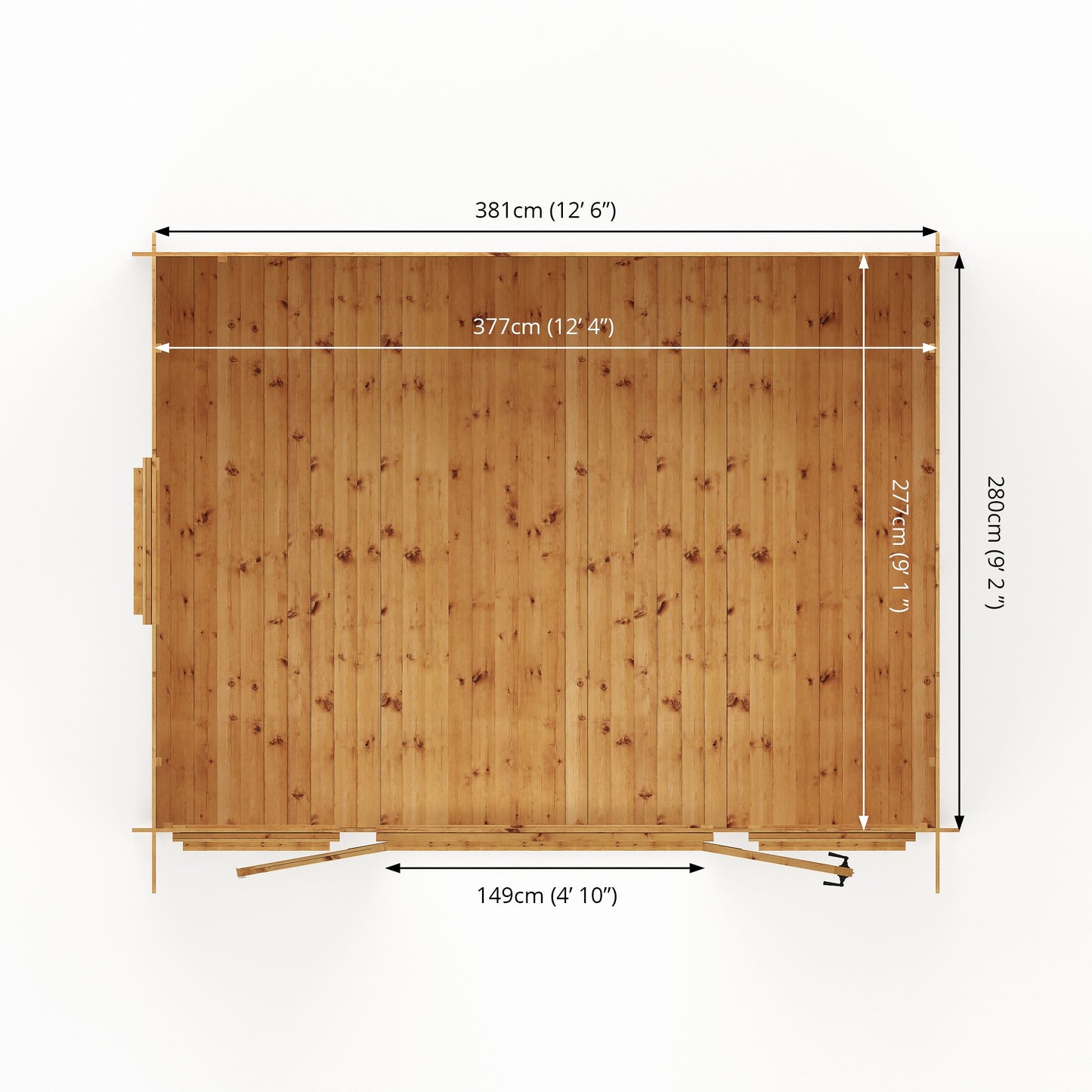 Mercia Pent Log Cabin 19mm - 4m x 3m
