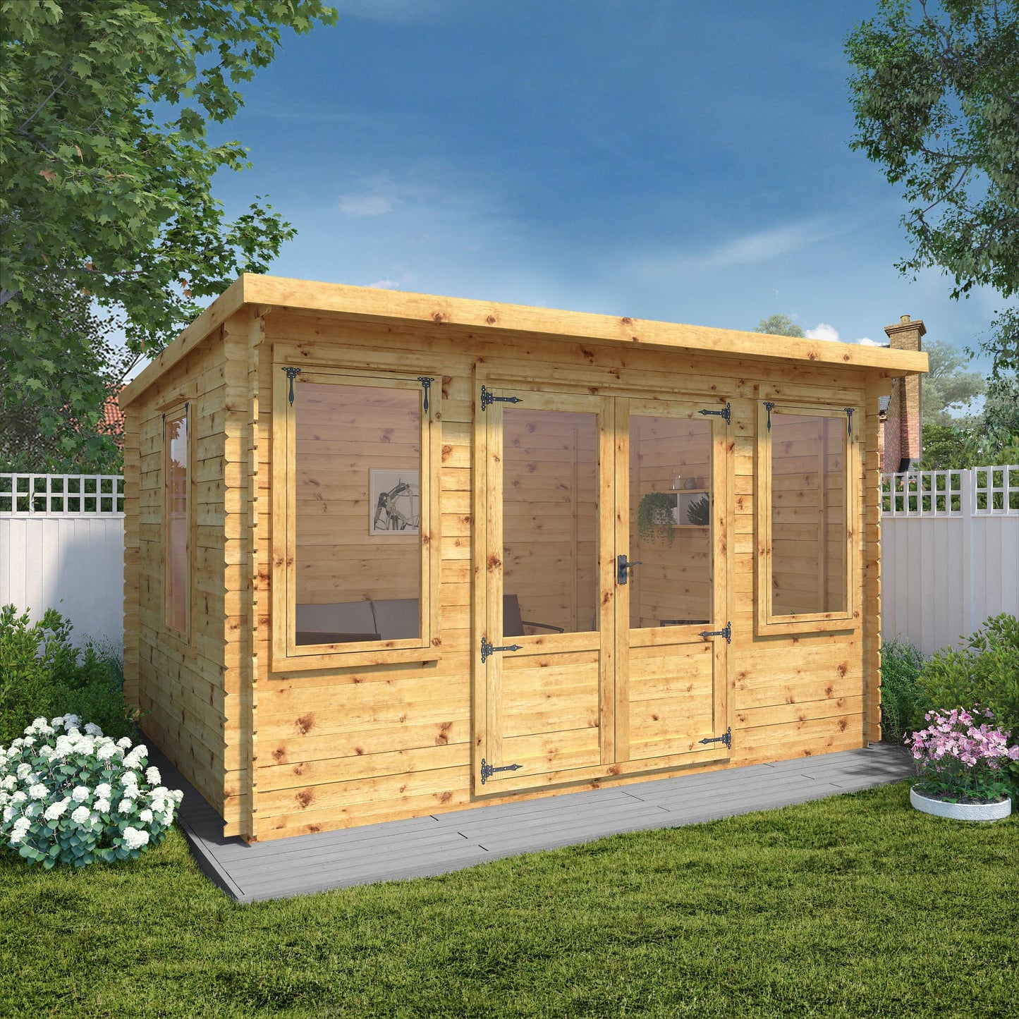 Mercia Pent Log Cabin 19mm - 4m x 3m