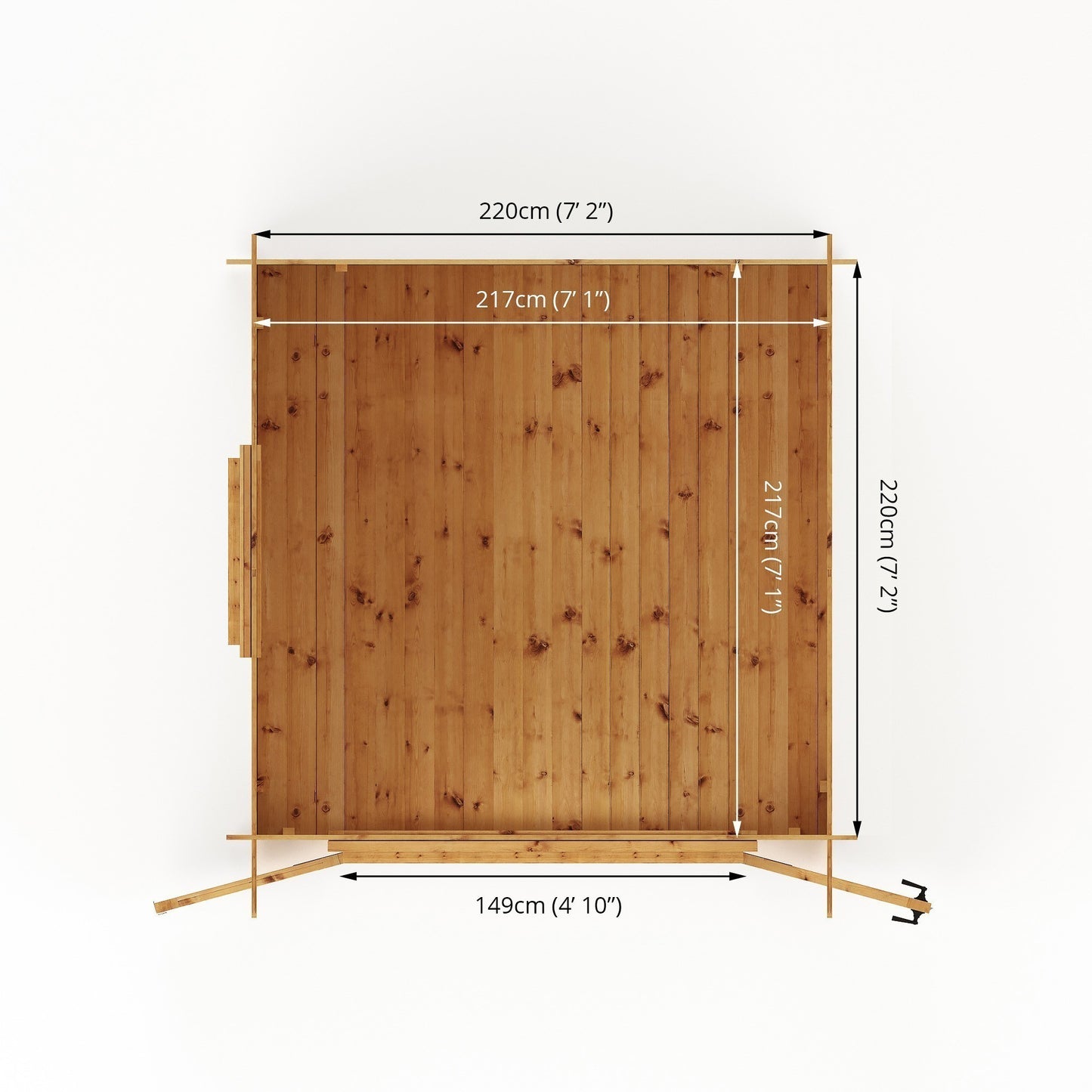 Mercia Pent Log Cabin 19mm - 2.4m x 2.4m
