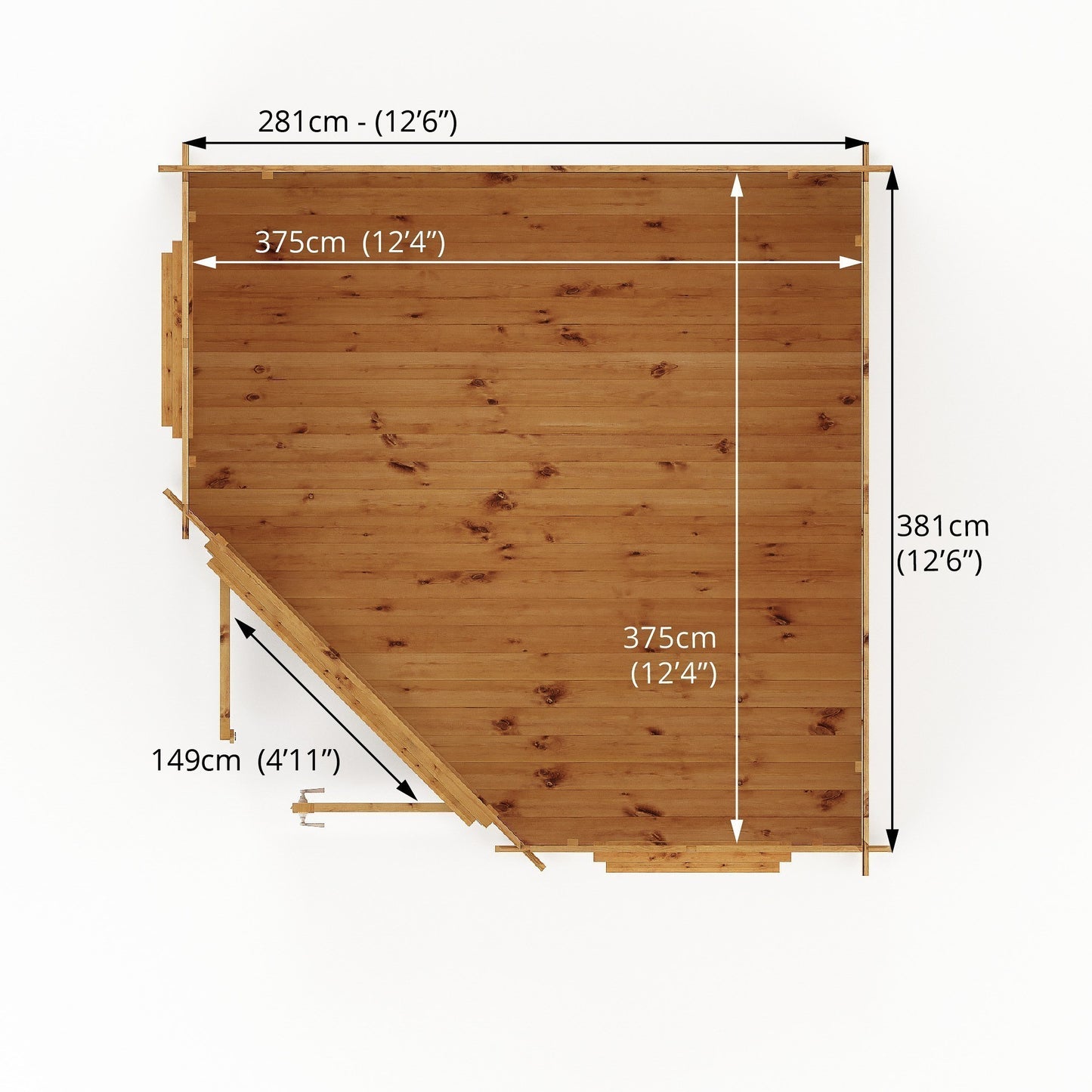Mercia Corner Log Cabin 28mm - Double Glazed 4m x 4m