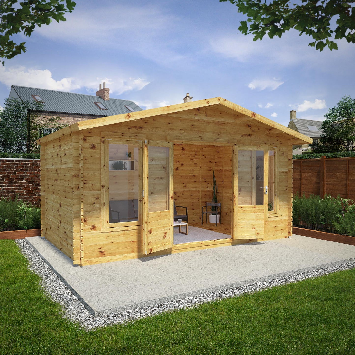 Mercia Retreat Log Cabin 44mm - Double Glazed 5m x 3m