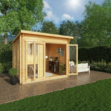 Mercia 3m x 3m Studio Pent Log Cabin - 44mm