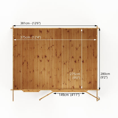 Mercia Retreat Log Cabin 34mm - Double Glazed 4m x 3m