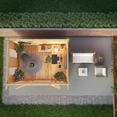 Mercia 4m x 3m Studio Pent Log Cabin - 34mm