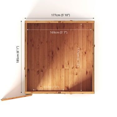 Mercia Premium Woodsman Shiplap Apex Shed 6'x6'  - Glass Windows