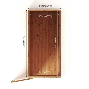 Mercia Premium Woodsman Shiplap Apex Shed 8'x4' - Styrene Windows