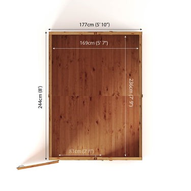 Mercia Premium Woodsman Shiplap Apex Shed 8'x6' - Glass Windows