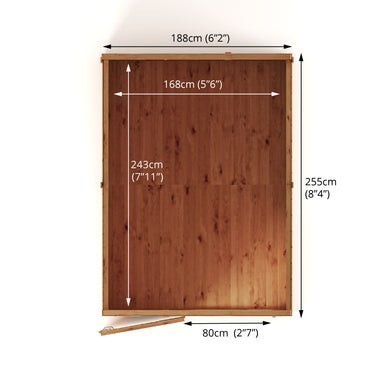 Mercia Premium Woodsman Shiplap Pent Shed 8'x6' - Styrene Windows