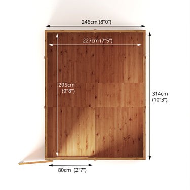 Mercia Premium Woodsman Shiplap Pent Shed 10'x8' - Styrene Windows