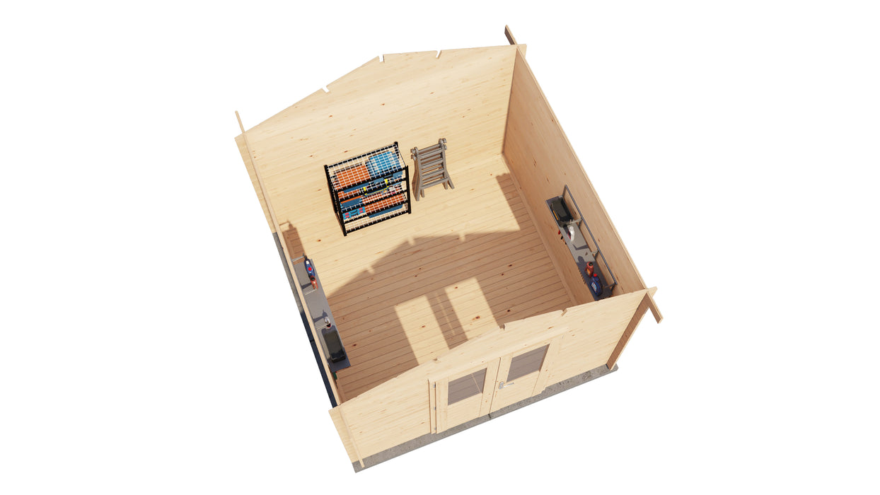 Lugarde Select - Lancashire Apex Roof Log Cabin 300x300cm