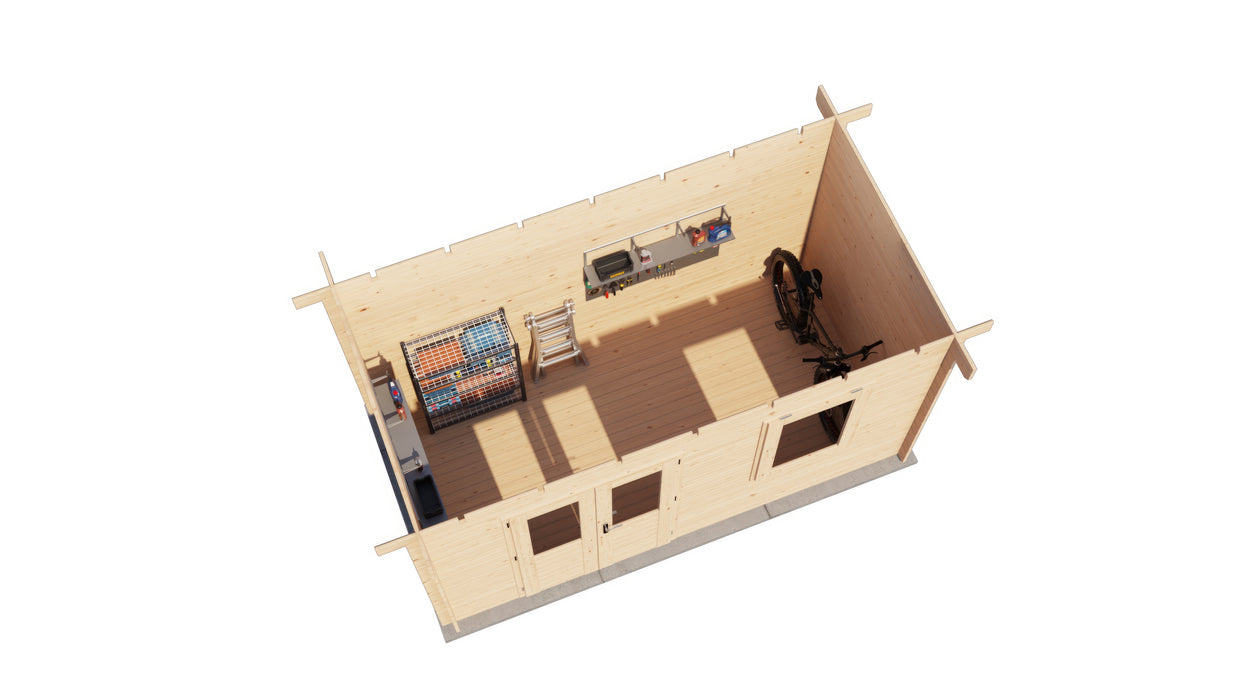 Lugarde Select - Stonehenge Flat Roof Log Cabin 400x200cm