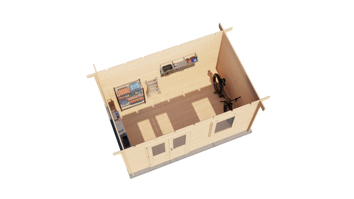Lugarde Select - Windsor Flat Roof Log Cabin 400x250cm