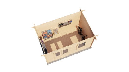 Lugarde Select - Windsor Flat Roof Log Cabin 400x250cm