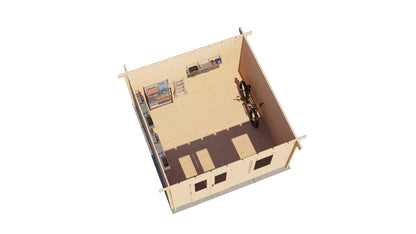 Lugarde Select - Kent Flat Roof Log Cabin 400x400cm