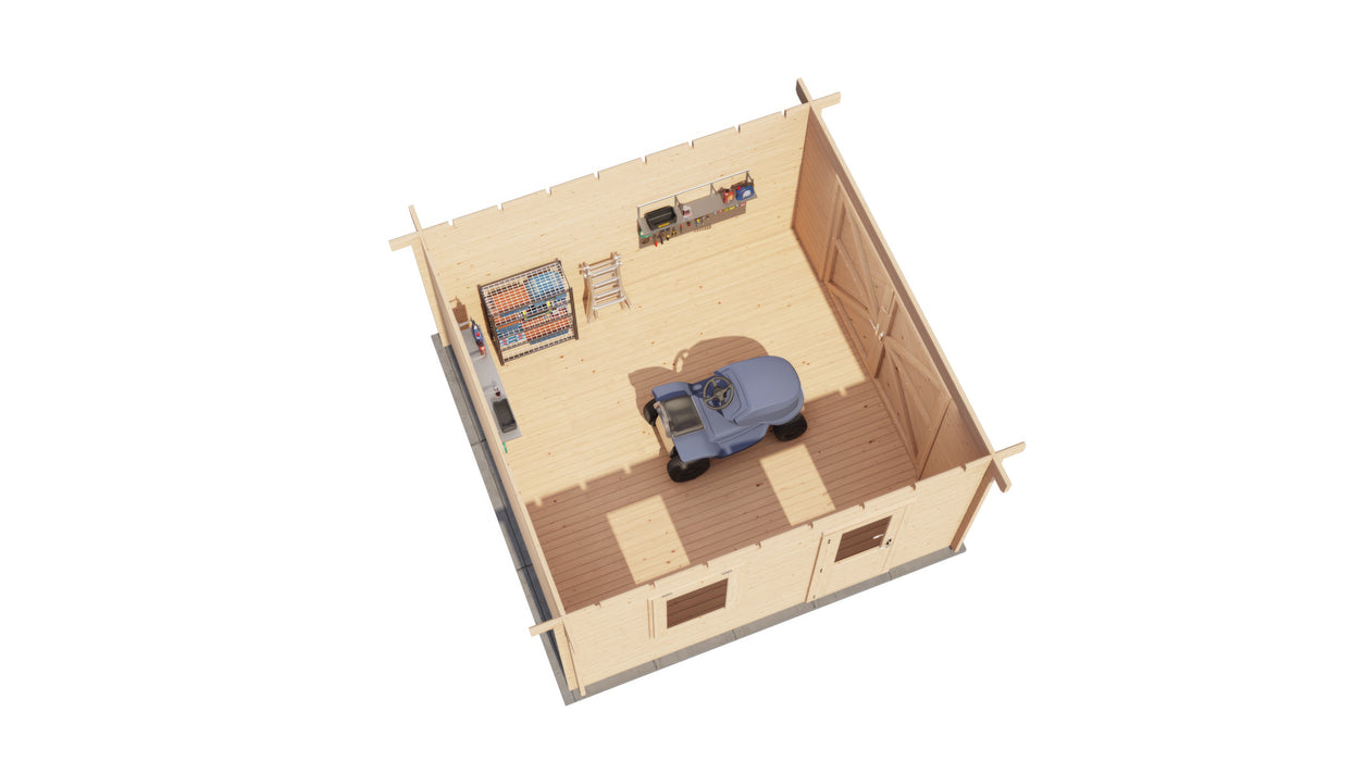 Lugarde Select - Shetland Flat Roof Log Cabin 400x400cm