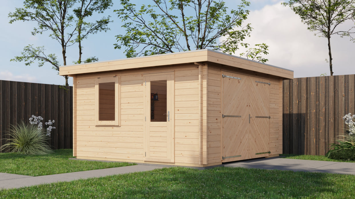 Lugarde Select - Shetland Flat Roof Log Cabin 400x400cm