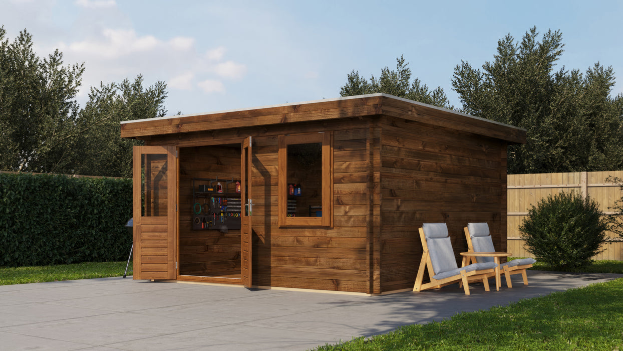 Lugarde Select - Kent Flat Roof Log Cabin 400x400cm