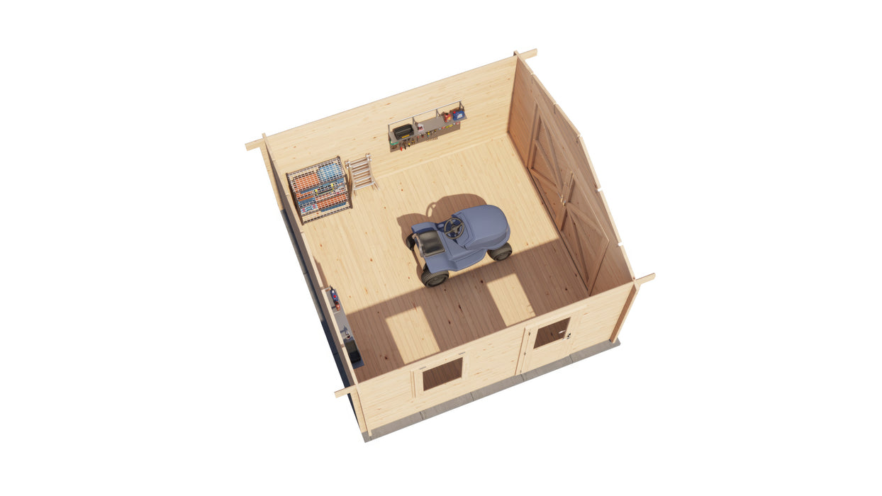 Lugarde Select - Lundy Apex Roof Log Cabin 400x400cm