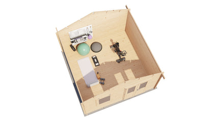 Lugarde Select - Clyde Apex Roof Log Cabin 400x400cm