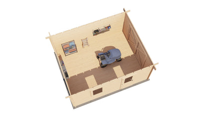 Lugarde Select - Stratford Flat Roof Log Cabin 400x500cm